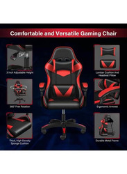 Karnak 360°-Swivel Task Ergonomic High Back Computer Gaming Chair with Lumbar Support, Black/Red