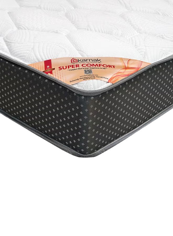 Karnak Super Comfort Pocketed Spring Mattress, UK Super King, White/Black