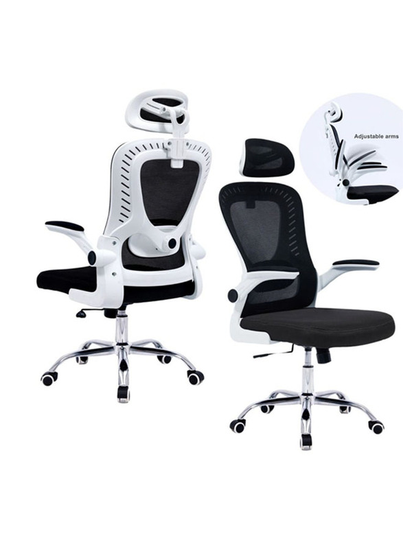 Karnak Ergonomic Mesh Office Desk Chair with Headrest and Lumbar, Multicolour