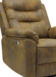 Karnak Electric Swing Recliner Single Sofa Chair Fabric 360° Degree Rotation, Gold