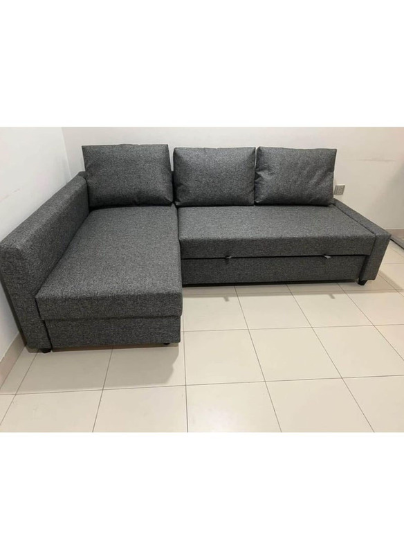 Karnak Modern Design Wooden 3 Seater Sofa, Grey