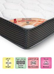 Karnak Super Comfort Pocketed Spring Mattress, UK Wide Single, Multicolour