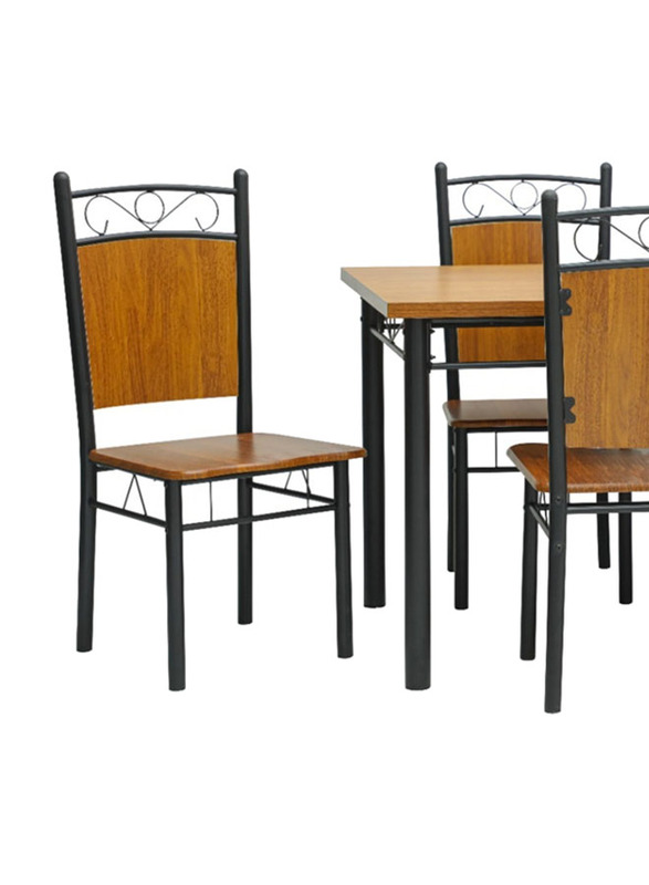 Karnak Modern Wood And Metal Dining Table Set, Oak