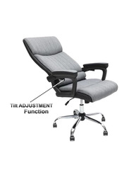 Karnak Heavy Duty Ergonomic High Back Office Chair with Adjustable Lumbar Support & Arm Rest, Grey