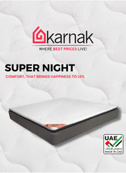 Karnak Super Night Pillow Top Bonnell Spring Mattress, 180 x 190cm + 24cm, Super King, Multicolour