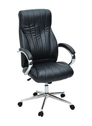 Karnak Executive Ergonomic PU Leather Adjustable Height Office Chair with Headrest & Lumbar Support, Black