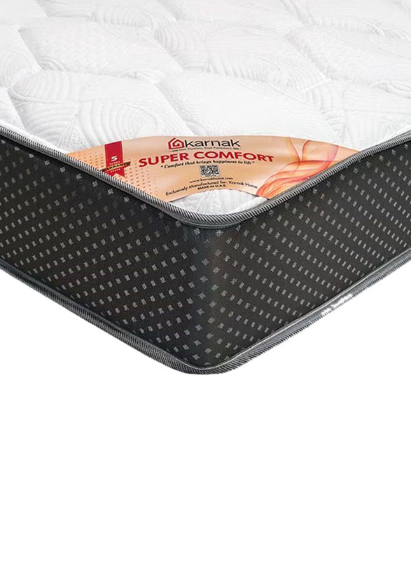 Karnak Super Comfort Pocketed Spring Mattress Medium Feel, King, White/Black