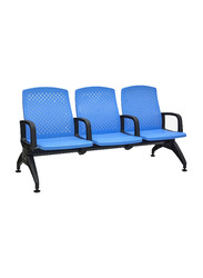 Karnak Three Seater Plastic Office Bench, Blue