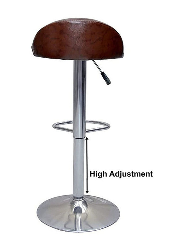 Karnak 2-Pieces Height Adjustable Bar Stool Chair with 360° Swivel, Brown