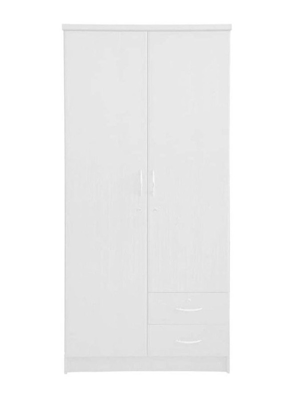 Karnak 2 Door Wooden Modern Stylish Wardrobe Cabinet, White