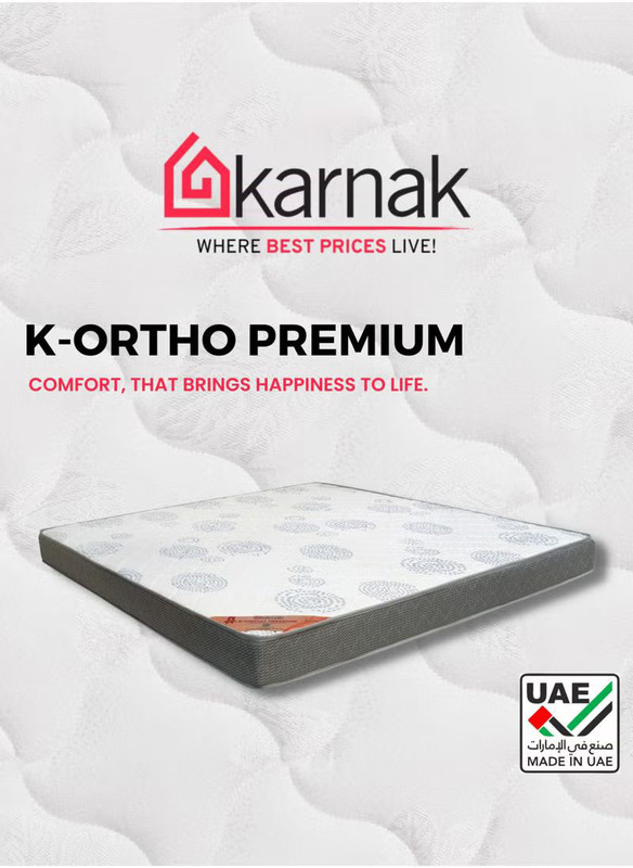 Karnak K-Ortho Premium Medical Mattress Extra Firm Feel, Single, White/Grey