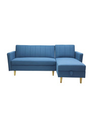 Karnak Luxurious Comfort and Practicality Combined L-Shaped Storage Sofa Bed, Blue