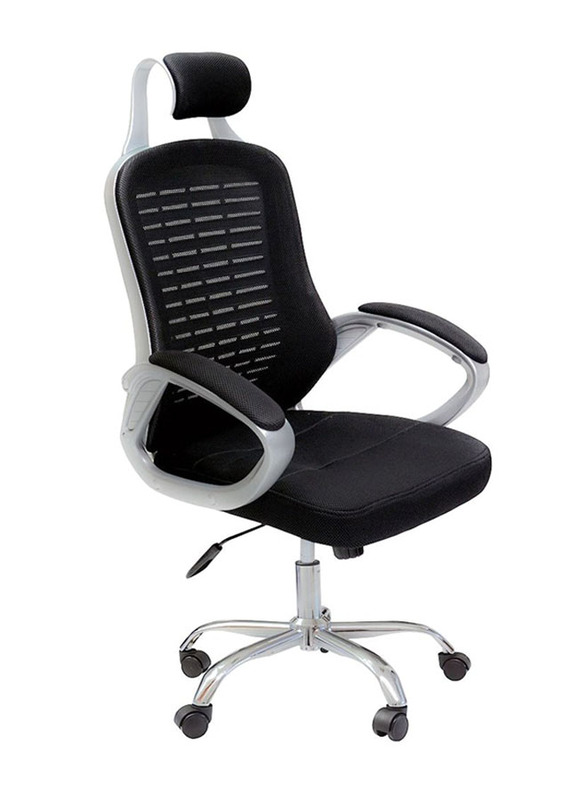 Karnak Ergonomic Smooth Lumbar Support Office Chair with Adjustable Height, Black