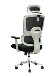 Karnak Mesh Executive Office Chair With Adjustable Headrest, Grey/Black