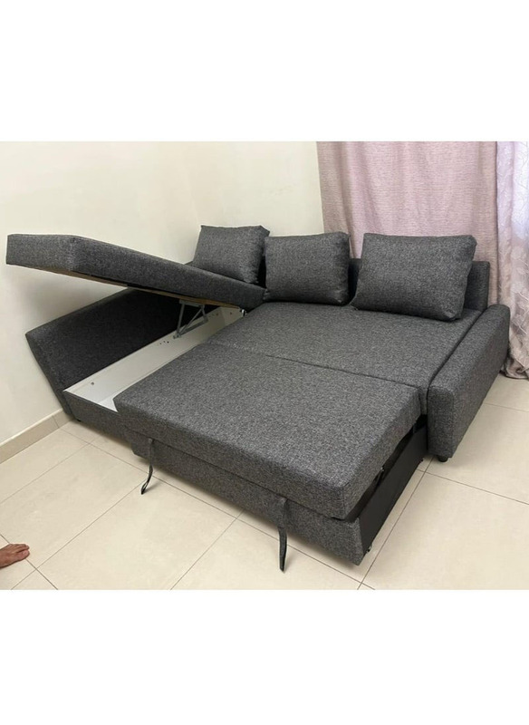 Karnak Modern Design Wooden 3 Seater Sofa, Grey