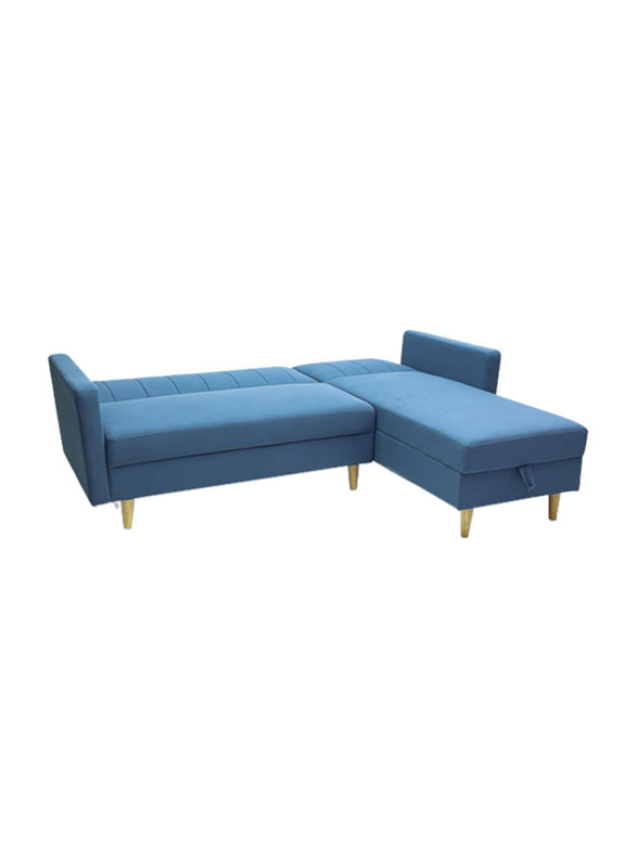 Karnak Luxurious Comfort and Practicality Combined L-Shaped Storage Sofa Bed, Blue