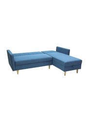 Karnak Luxurious Comfort and Practicality Combined L-Shaped Storage Sofa Bed, Blue