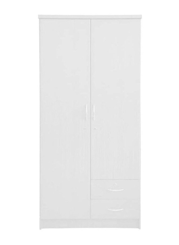 Karnak 2 Door Wooden Modern Stylish Wardrobe Cabinet, White