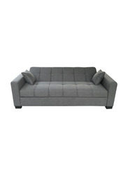 Karnak Modern Design Sleeping Fabric Cum Three Seat Sofa, Grey