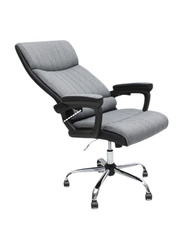 Karnak Heavy Duty Ergonomic High Back Office Chair with Adjustable Lumbar Support & Arm Rest, Grey