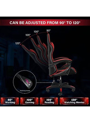 Karnak 360°-Swivel Task Ergonomic High Back Computer Gaming Chair with Lumbar Support, Black/Red