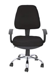 Karnak Ambra Mesh Executive Ergonomic Adjustable Height Office Chair with 360° Swivel & Lumbar Support, Black