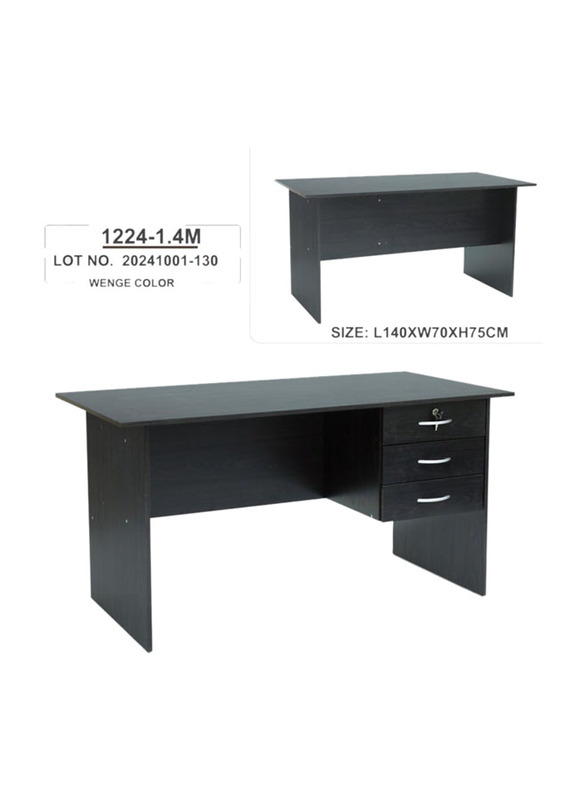 Karnak Wooden Office Desk Table, Black