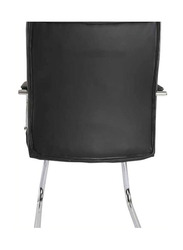 Karnak Modern Design PU Leather Visitor Chair with Steel Metal Frame, Black