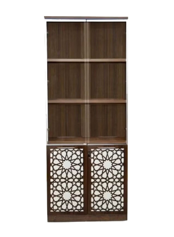 Karnak Wooden Book Shelf Rack Cabinet Cupboard, Brown/White