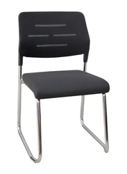 Karnak Visitor Chair with Chrome Frame Mesh Back Ergonomic Seat for Office & Home, Black