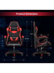 Karnak 360°-Swivel Task Ergonomic High Back Computer Gaming Chair with Lumbar Support, Black/Red