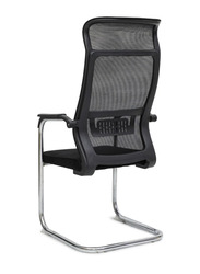 Karnak Modern Design Mesh Visitor Chair with Steel Metal Frame, Black