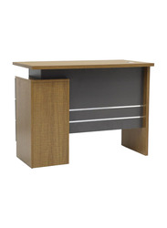 Karnak Modern Wooden Executive Office Desk with Key Locker Drawer, Oak/Light Brown