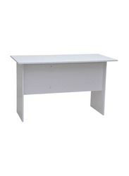 Karnak Wooden Office Desk Table with 3-Drawers & 1-Lockable and Stainless Steel Handles, White