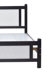 Karnak Modern Design King Size Luxurious and Comfortable Premium Bed without Mattress, Walnut/White