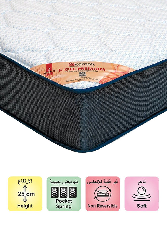 Karnak K-Gel Premium Memory Foam Soft Feel Medical Mattress, EU Double, Multicolour