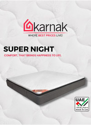 Karnak Super Night Pillow Top Bonnell Spring Mattress Medium Feel, Super King, White/Grey