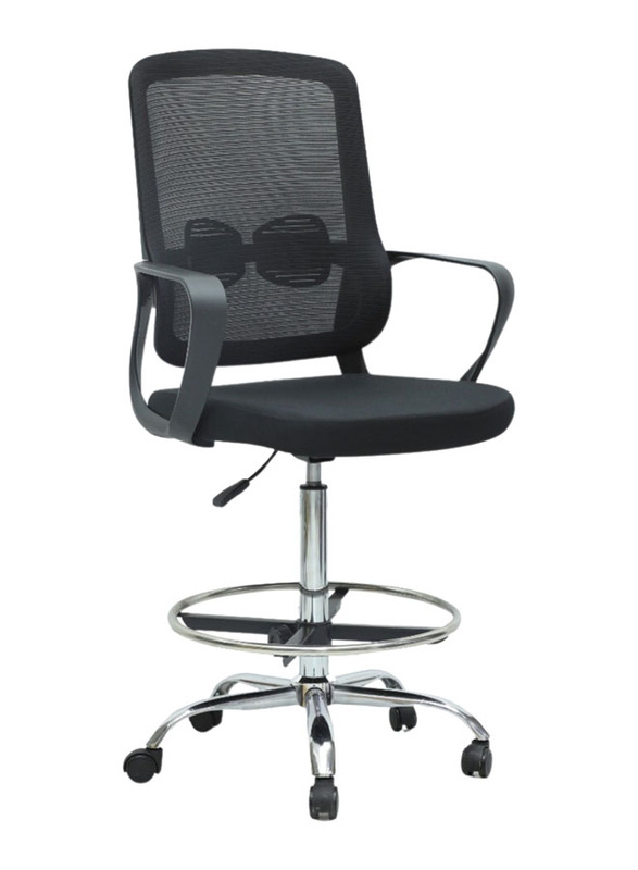 Karnak Mesh Office Desk Chair With Handrest And Modern Design, Black