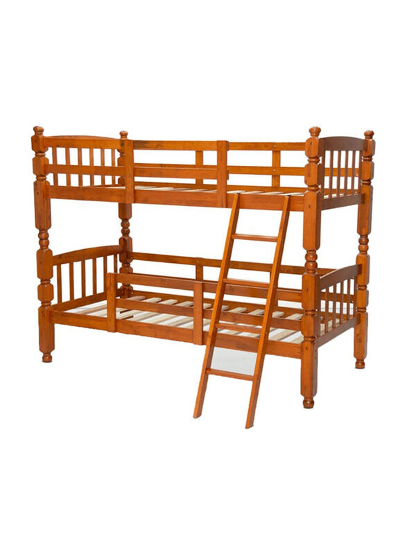 

Karnak Wooden Heavy Duty Guard Rails Sturdy Double Decker Bunk Bed, Brown