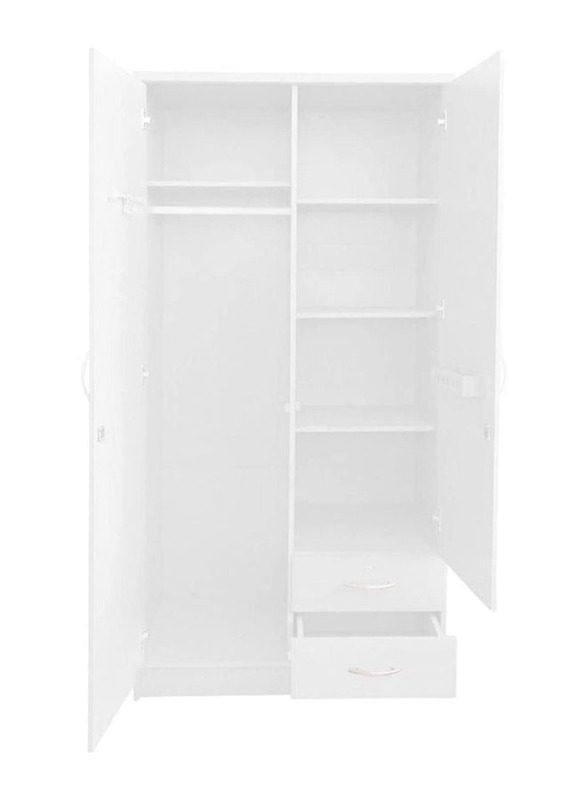 Karnak 2 Door Wooden Modern Stylish Wardrobe Cabinet, White