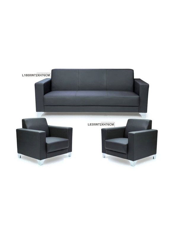 Karnak Luxury Modern Design 5 Seater Sofa Set, Black