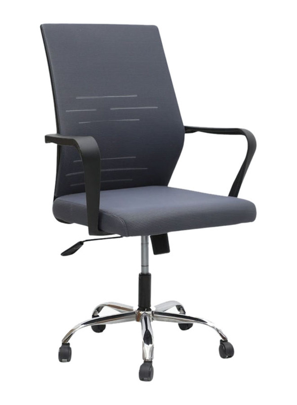 Karnak Mesh Executive Office Ergonomic Adjustable Height Home Chair with 360° Swivel & Armrests, Grey/Black