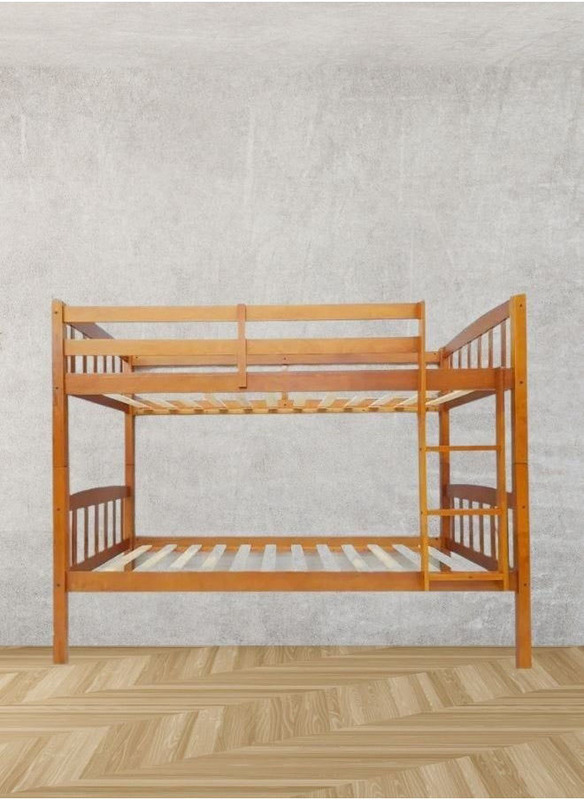 Karnak Heavy Duty Wooden Bunk Bed With Ladder, Beige