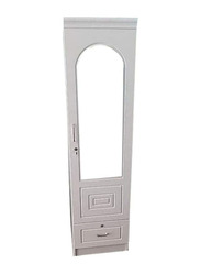 Karnak 1 Door Wooden Wardrobe Cabinet Cupboard With Door & Drawer Lock Keys, White