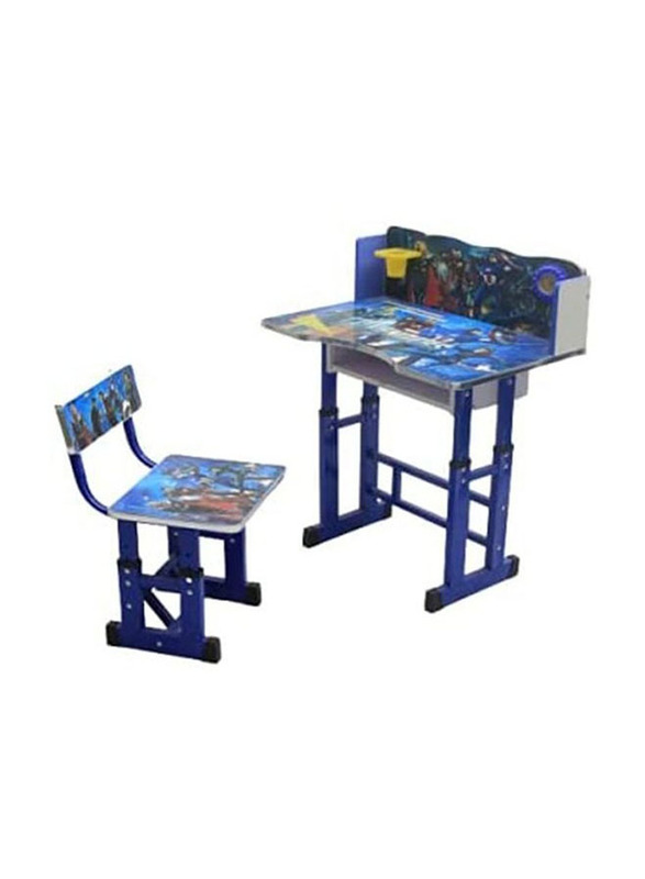 Karnak Adjustable Study Table Educational Wood Desk Chair Set for Kids, Multicolour