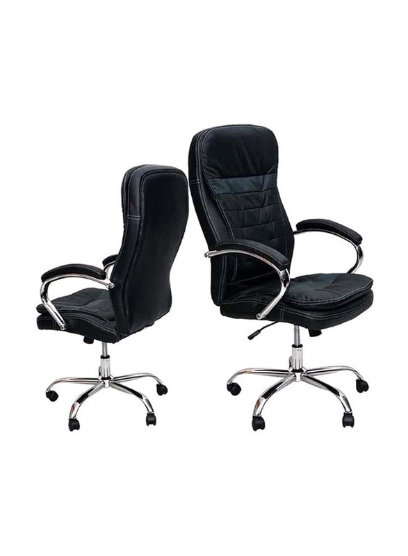 Karnak Executive PU Leather & Foam Office Chair with 360° Swivel, Black