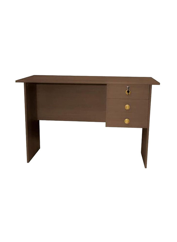 Karnak Executive Office Wooden Desk Table with Drawers, Brown