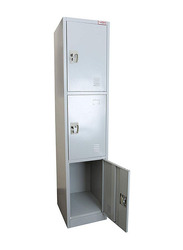 Karnak 3 Doors Locker Steel Metal Storage Cabinet With Keys, White