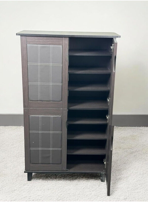 Karnak Wood Shoe Organiser with PVC Doors & 4 Doors, Wenge