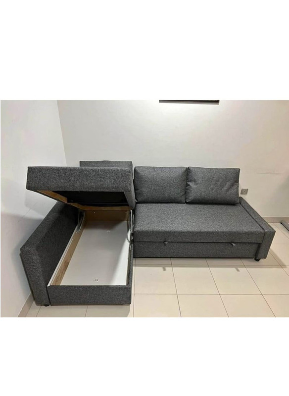 Karnak Modern Design Wooden 3 Seater Sofa, Grey